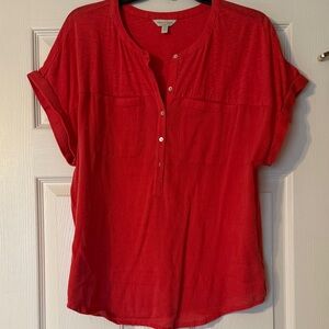 Lucky Brand Vibrant Red Blouse